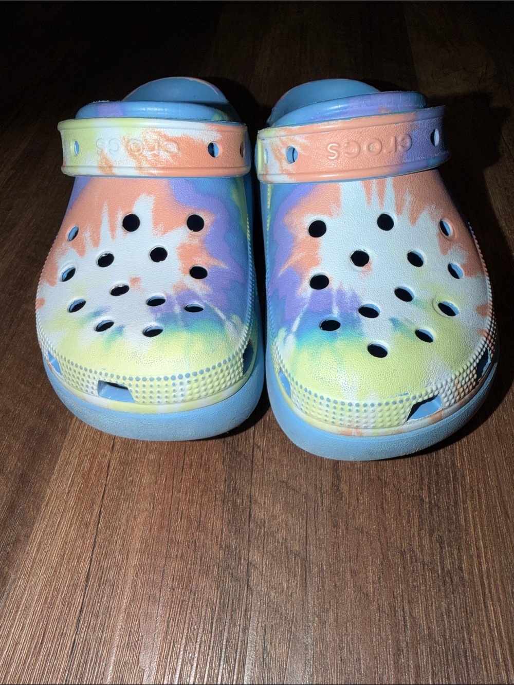 Crocs Cutie Crush Tie Dye Platform Slip-On Shoes Size C13 - Picture 2 of 6